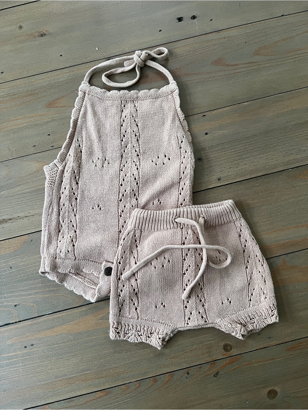 Knit Halter Romper & Shorts Set - 9-12 Months